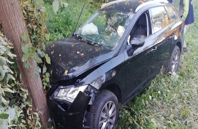 Wyprawa skradzionych w Niemczech samochodem zakończyła się na drzewie w Ostródzie.