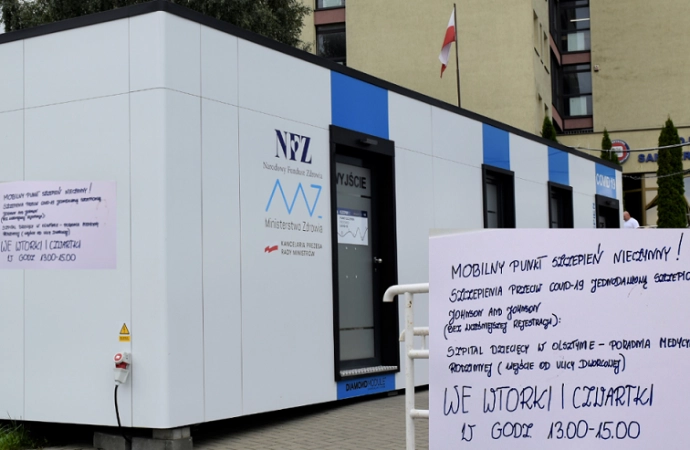 Mobilny punkt szczepień w Olsztynie nie będzie już działał w kontenerze przy ulicy Żołnierskiej.