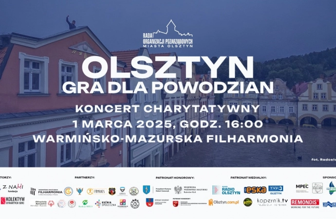 1 marca w Filharmonii Warmińsko-Mazurskiej odbędzie się wyjątkowy koncert. Olsztyn zagra dla powodzian.