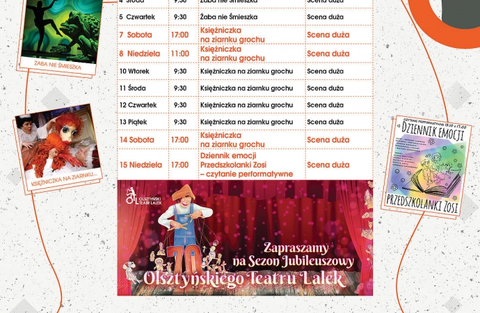 Październikowy repertuar Olsztyńskiego Teatru Lalek obfituje w różnorodne spektakle i wydarzenia dla małych i starszych widzów.